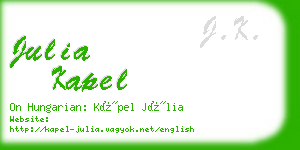 julia kapel business card